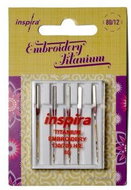 Jehly Inspira Pfaff, Husqvarna 620108396 titanium vyšívací - 80 - 5 ks - Jehla