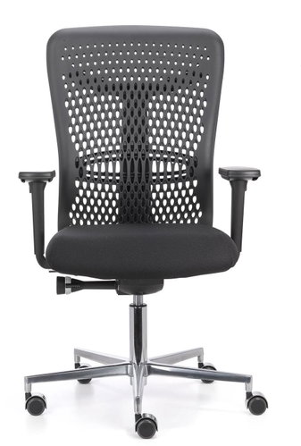 EMAGRA ATHENA Black with Aluminium Cross - Office Chair - Main image