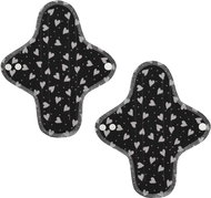 Emmie´s Midi Organic Cotton Day Pads, Black Hearts, 2 pcs - Sanitary Pads