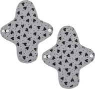 Emmie´s Midi Organic Cotton Day Pads, Grey Hearts, 2 pcs - Sanitary Pads