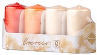 Emocio Adventní válcová mix oranžová/krémová 4 ks 4 × 7,5 cm - Candle Set