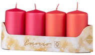 Emocio Adventní válcová mix růžová 4 ks 4 × 7,5 cm - Candle Set
