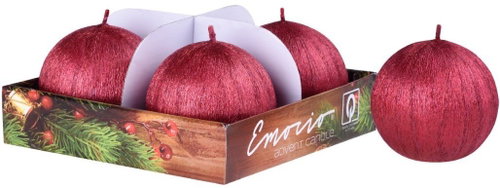 EMOCIO Advent ball tree decorations red 4 pcs 6×6cm - Candle Set - Main image