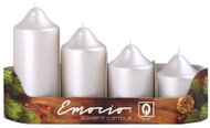 EMOCIO Adventní stupňovitá bílá perleť 4 ks - Candle Set