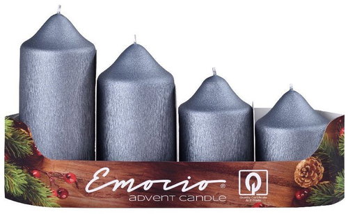 EMOCIO Advent stepped candle matt graphite 4 pcs grey - Candle Set - Main image