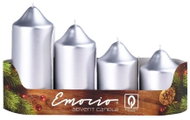 EMOCIO Adventní stupňovitá stříbrná lesk 4 ks - Candle Set