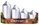 Stepped advent candles, silver gloss, 4pcs