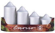 EMOCIO Adventní stupňovitá stříbrná matná 4 ks - Candle Set