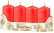 EMOCIO Adventní válcová 4 ks červená 5 × 10 cm - Candle Set