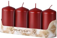 EMOCIO Adventní válcová bordó 4 ks červená 5 × 9 cm, 140 g/ks - Candle Set