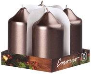 EMOCIO Adventní válcová hnědá metalik 4 ks 5 × 9 cm - Candle Set