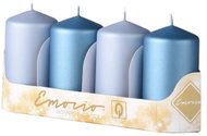 EMOCIO Adventní válcová metal mat modrá mix 4 ks 5 × 9 cm - Candle Set
