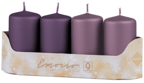 EMOCIO purple cylinder advent candle set, 4 pcs, 4 × 7.5cm Main image EMOCIO purple cylinder advent candle set, 4 pcs, 4 × 7.5cm - Candle Set - Main image
