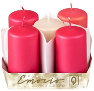 EMOCIO Adventní válcová mix růžová 5 ks 4 × 7,5 cm - Candle Set
