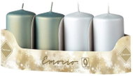 EMOCIO Adventní válcová mix zelená 4 ks 5 × 9 cm - Candle Set