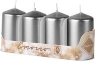 EMOCIO Adventní válcová stříbrná metal 4 ks 5 × 9 cm - Candle Set