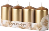 EMOCIO Adventní válcová zlatá metal 4 ks 5 × 9 cm - Candle Set