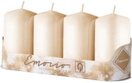 EMOCIO Adventní válcová šampaň 4 ks krémová 5 × 9 cm - Candle Set