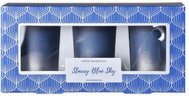 EMOCIO Vánoční votiv vonná Starry Blue Sky 3 ks modrá 5 × 6 cm - Candle Set