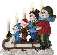 EMOS LED candle holder - snowmen on sledge, 24 cm, 2x AA, indoor, warm white, timer - Electric Christmas Candlestick