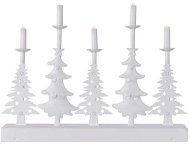 Elektromos karácsonyi gyertya EMOS LED gyertyatartó - karácsonyfák gyertyákkal, 24cm, 2x AA, beltéri, meleg fehér, időzítő - Elektrický vánoční svícen