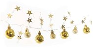 EMOS LED vánoční girlanda – zlaté koule s hvězdami, 1,9 m, 2x AA, vnitřní, teplá bílá, časovač - Light Chain
