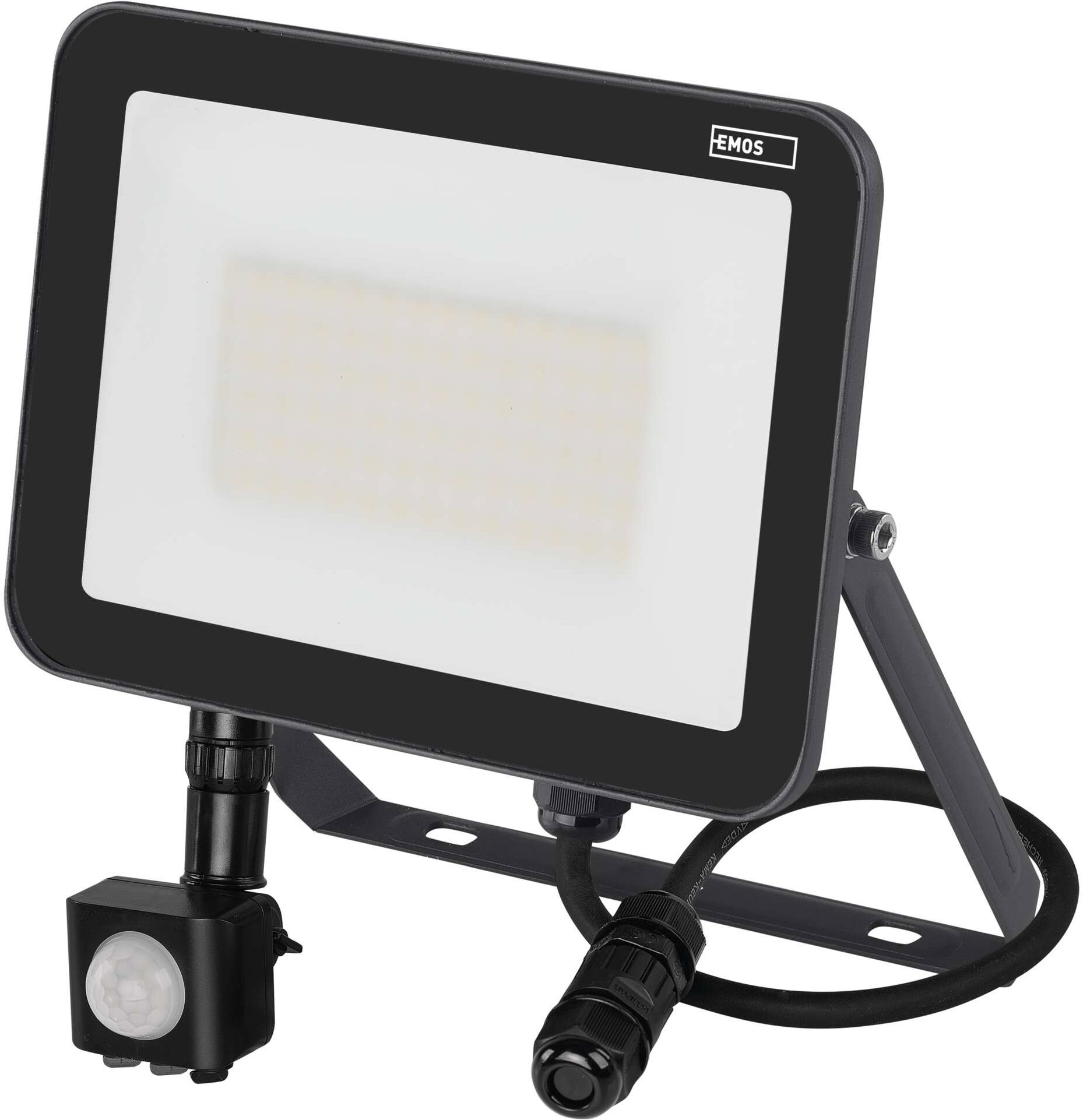 EMOS LED reflektor PROFI mozgásérzékelővel, 50 W-os semleges, fehér szín