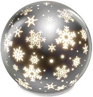 EMOS LED vánoční skleněná koule – vločky, 12 cm, 3x AA, vnitřní, teplá bílá, časovač - Vánoční dekorace
