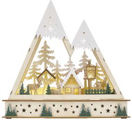 EMOS LED dřevěná vánoční krajina, 23.5 cm, 2x AA, vnitřní, teplá bílá, časovač - Vánoční osvětlení
