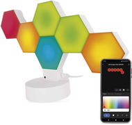 EMOS GoSmart LED Hexagon stolná lampa biela, 6 dielov, 5,5 W, RGBIC stmievateľná, WiFi - Modulárne svetlo