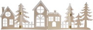 EMOS LED wooden decoration - village, 60 cm, 2x AA, warm white, timer - Christmas Lights