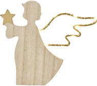 EMOS LED wooden decoration - angel, 13 cm, 2x AAA, indoor, warm white, timer - Christmas Lights