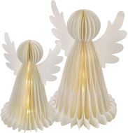 EMOS LED Christmas paper angels with stand, 2 pcs, 28/38 cm, indoor, timer - Christmas Lights