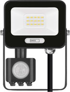 EMOS GLARO with motion sensor, 10 W, black, IP54, 1000 lm, neutral white - LED Reflector