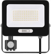 EMOS GLARO with motion sensor, 50 W, black, IP54, 5000 lm, neutral white - LED Reflector