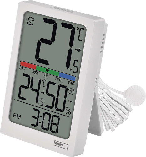 EMOS E0558P with hygrometer, wired sensor, alarm - Digital Thermometer - Main image