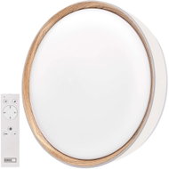 EMOS ILVI přisazené, kruhové 30 W, stmív. se změnou CCT, bílé/dřevo - LED Light