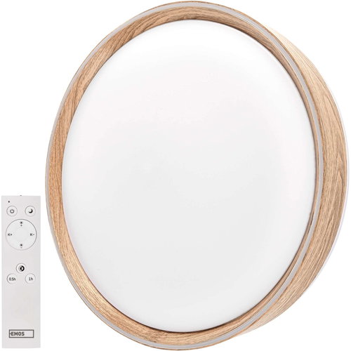 EMOS ILVI přisazené, kruhové 30 W, stmívání + CCT, dřevo - LED Light - Main image