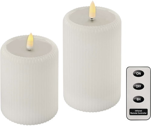 EMOS LED 2× Wax Candle with Realistic Flame, 4× AA, Warm White, Timer Main image EMOS LED 2× Wax Candle with Realistic Flame, 4× AA, Warm White, Timer - Christmas Decoration - Main image