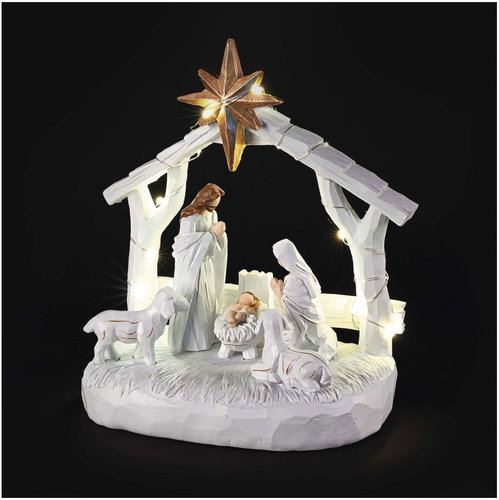 EMOS LED Christmas Nativity Scene, 16.5cm, 2× AAA, indoor, warm white, timer - Christmas Decoration - Main image
