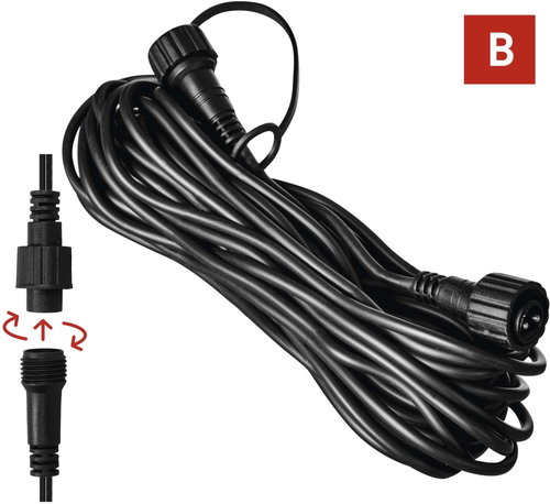 EMOS Extension Cable for Premium Connecting Chains, Black, 10 m, Outdoor and Indoor - Extension Cable - Main image