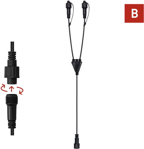 EMOS Splitter for Premium Connecting Chains, Black, 0.4m, Outdoor and Indoor - Splitter  - Main image