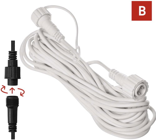 EMOS Extension Cable for Premium Connecting Chains, 10m, White, Outdoor and Indoor - Extension Cable - Main image
