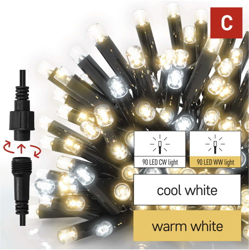 EMOS Premium LED Connecting Chain, Twinkling Black, 10m, Outdoor, Warm/Cool White Main image EMOS Premium LED Connecting Chain, Twinkling Black, 10m, Outdoor, Warm/Cool White - Light Chain - Main image