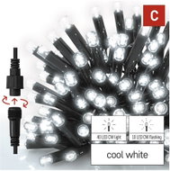 EMOS Premium LED Connecting Chain Flashing Black, 10m, Outdoor and Indoor, Cold White - Light Chain