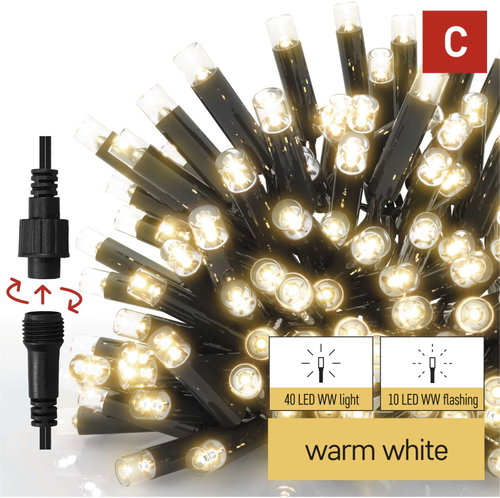 EMOS Premium LED Connecting Chain Flashing Black – Icicles, 3m, Outdoor, Warm White - Light Chain - Main image
