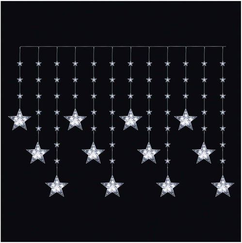 EMOS LED Christmas Hanging Decoration – Stars, 170 × 85cm, 3× AA, Outdoor and Indoor, Cool White, Ti - Light Chain - Main image