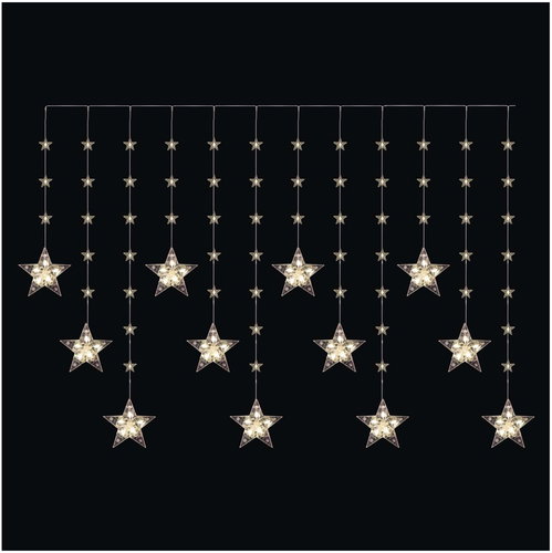EMOS LED Christmas Hanging Decoration – Stars, 170 × 85cm, 3× AA, Outdoor and Indoor, Warm White, Ti - Light Chain - Main image