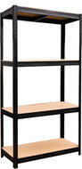 EMPT Metal shelf rack, 150 × 70 × 30 cm, black, 4 shelves - Shelving Unit