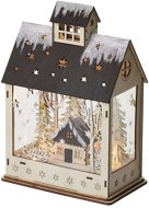 EMOS LED vianočný domček, 30 cm, 2× AA, teplá biela, časovač - Vianočné osvetlenie